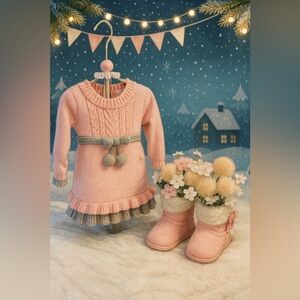 Sweet Sweater Centerpiece Dress For Baby Shower, Little Girls Birthday